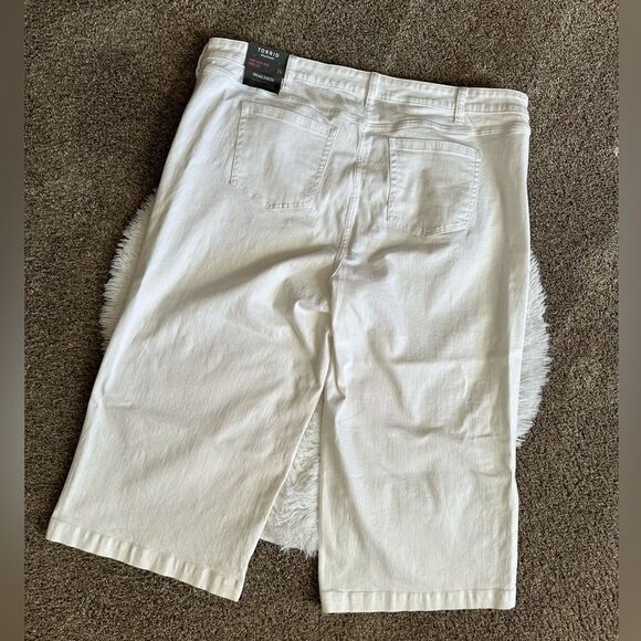 Torrid Crop High Rise Wide Leg Jeans New White Womens Plus Size 26 - Picture 2 of 10